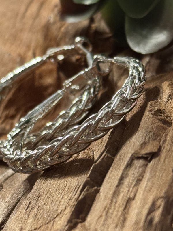 Sterling Silver Braided Hoops