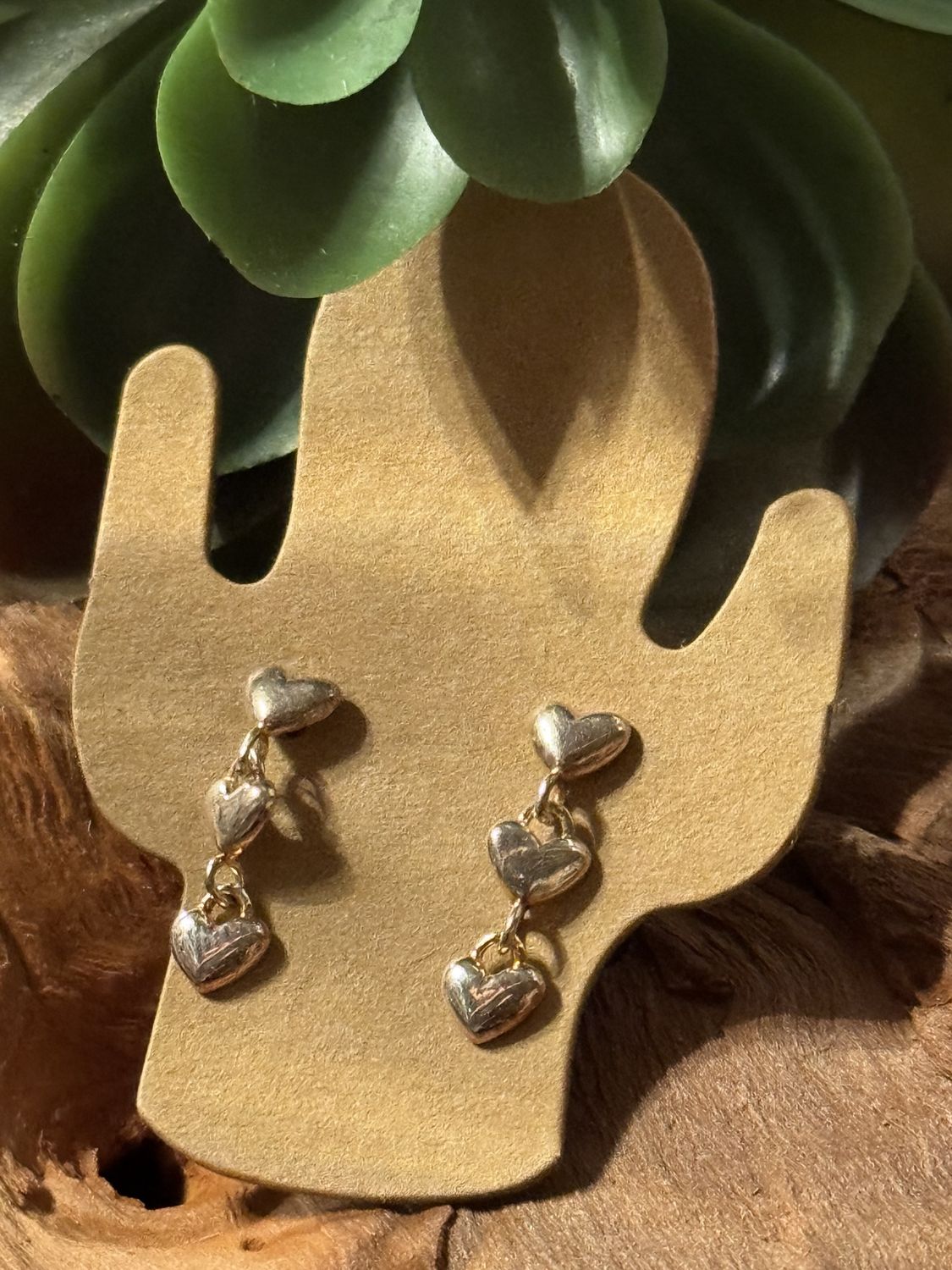 Sterling Silver Triple Heart Earring