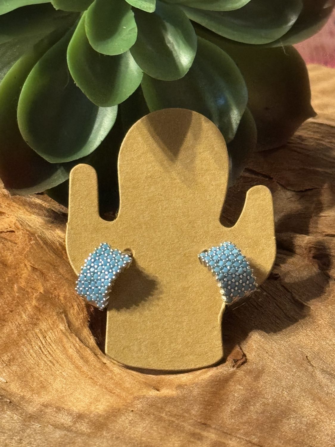 Sterling Silver Pave Turquoise Huggie Hoop Earrings