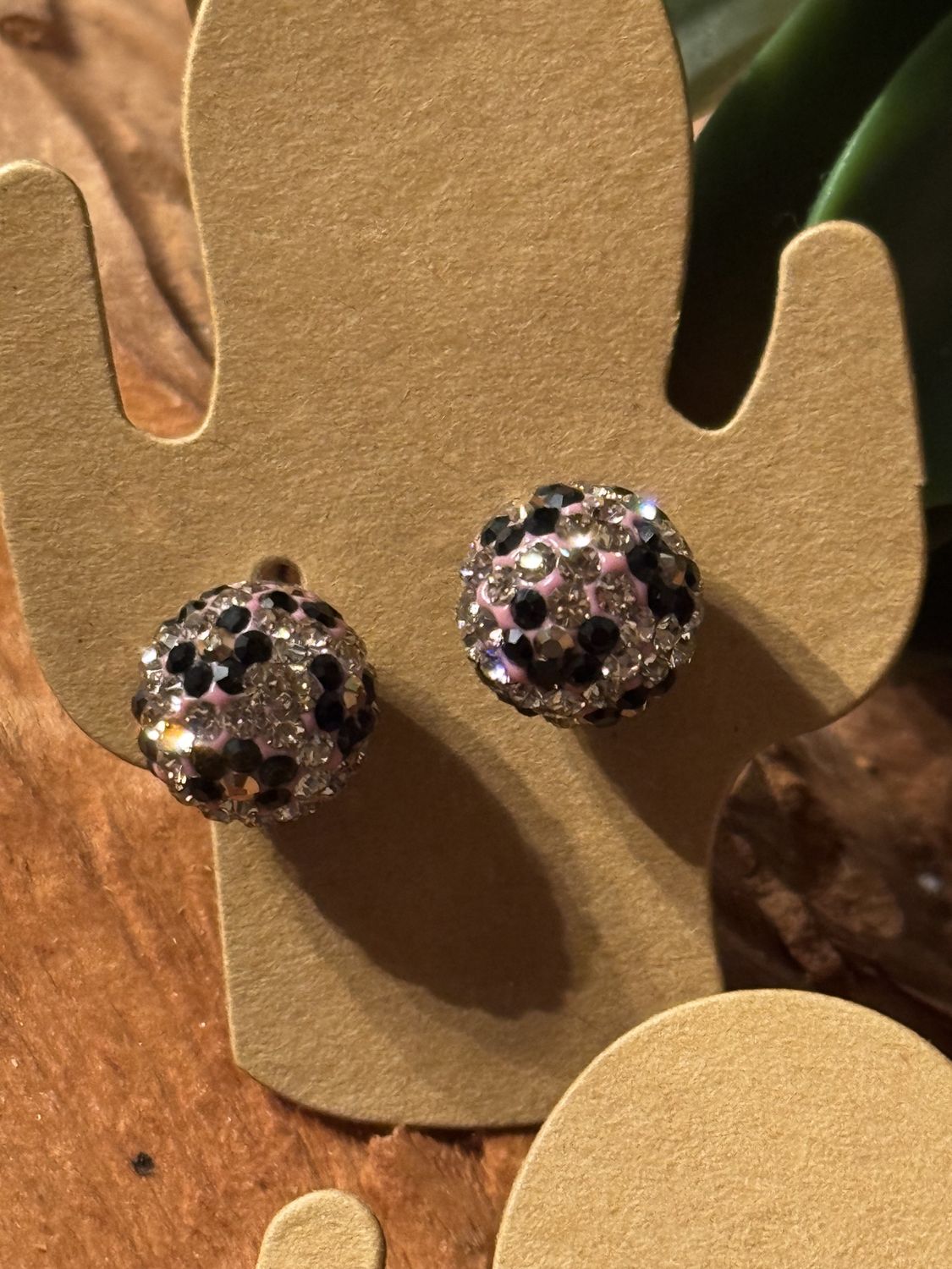 Crystal Animal Print Studs, Colour: Rose