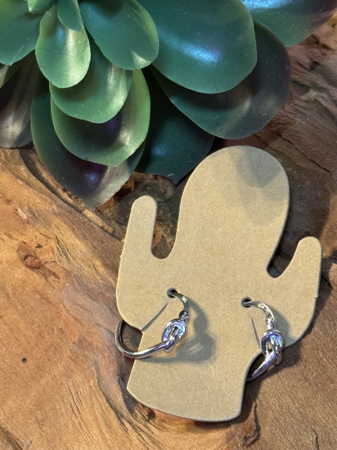 Sterling Silver Love Knot Mini Hoops
