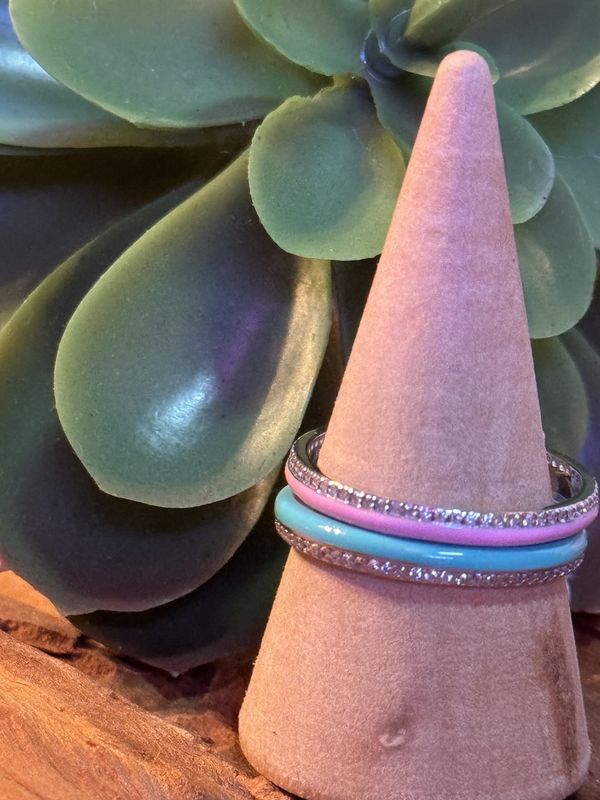 Sterling Silver Enamel Band Ring