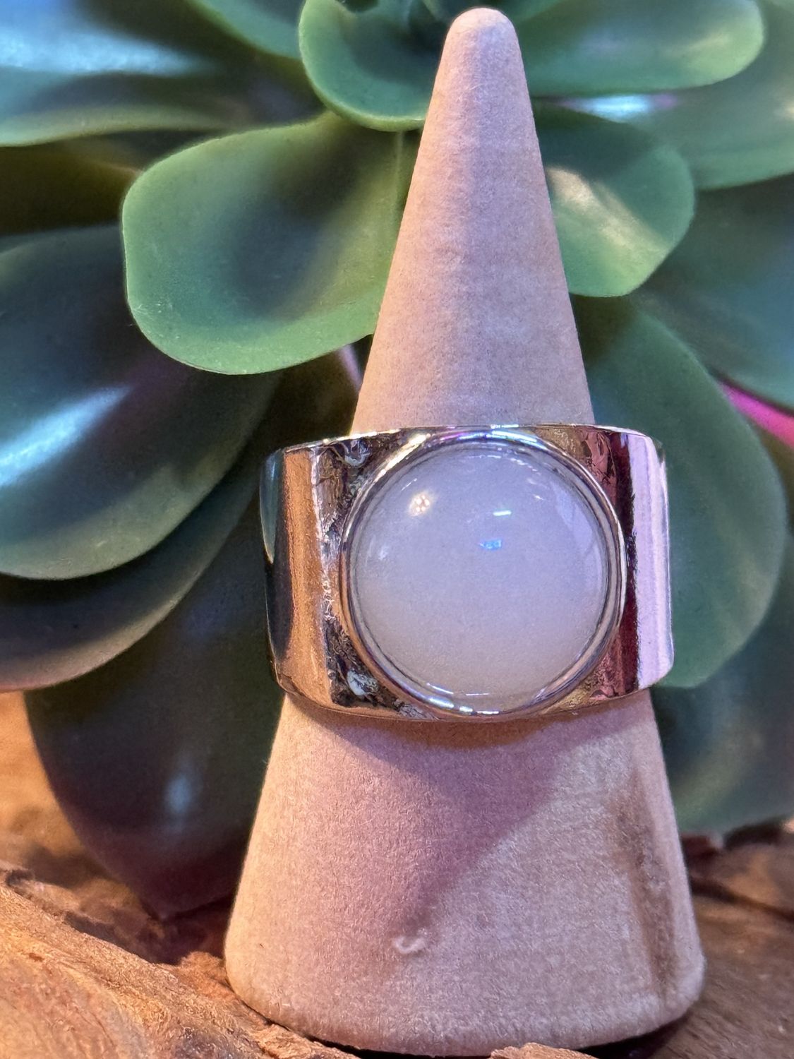 Chunky Sterling Silver Moonstone Ring