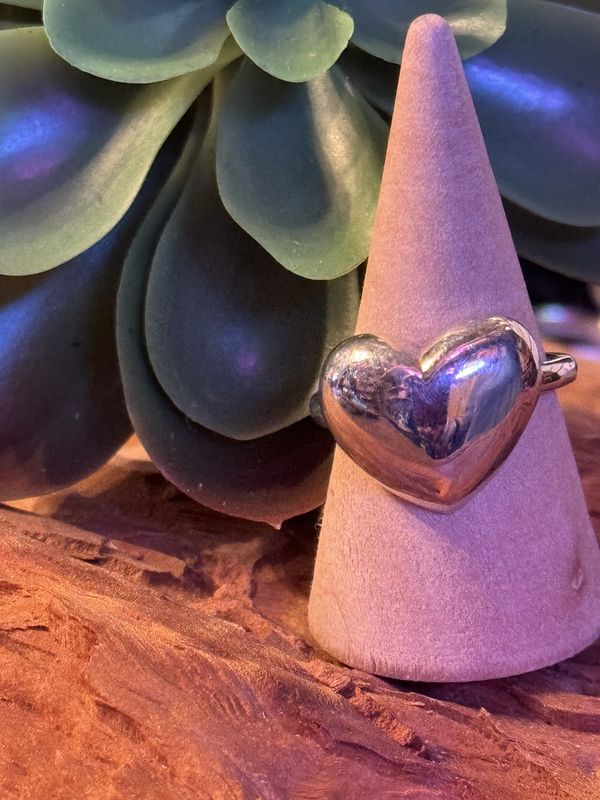 Sterling Silver Puffed Heart Ring