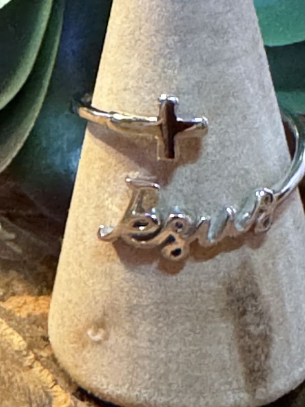 Sterling Silver Jesus Ring