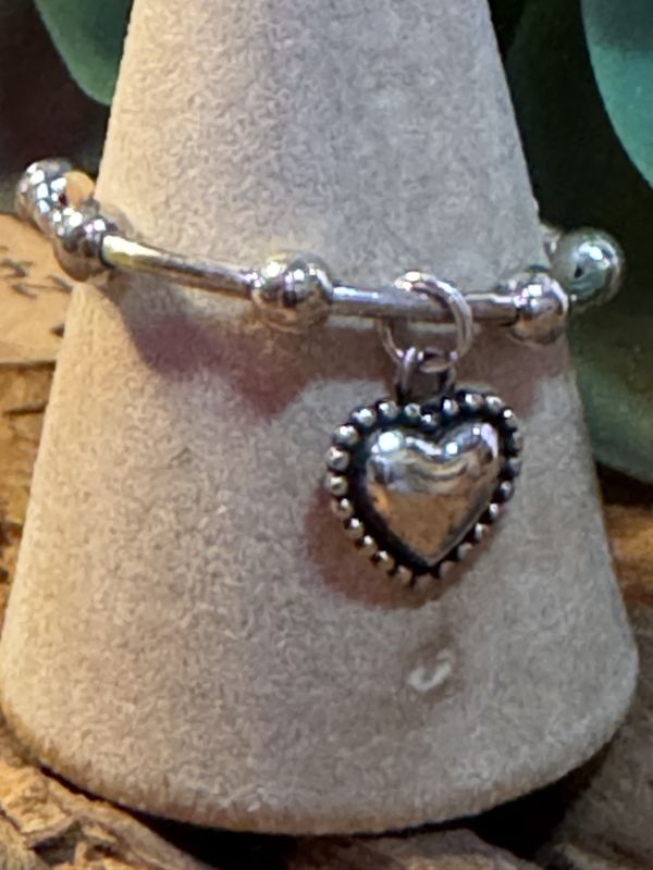Sterling Silver Dangle Heart Ring