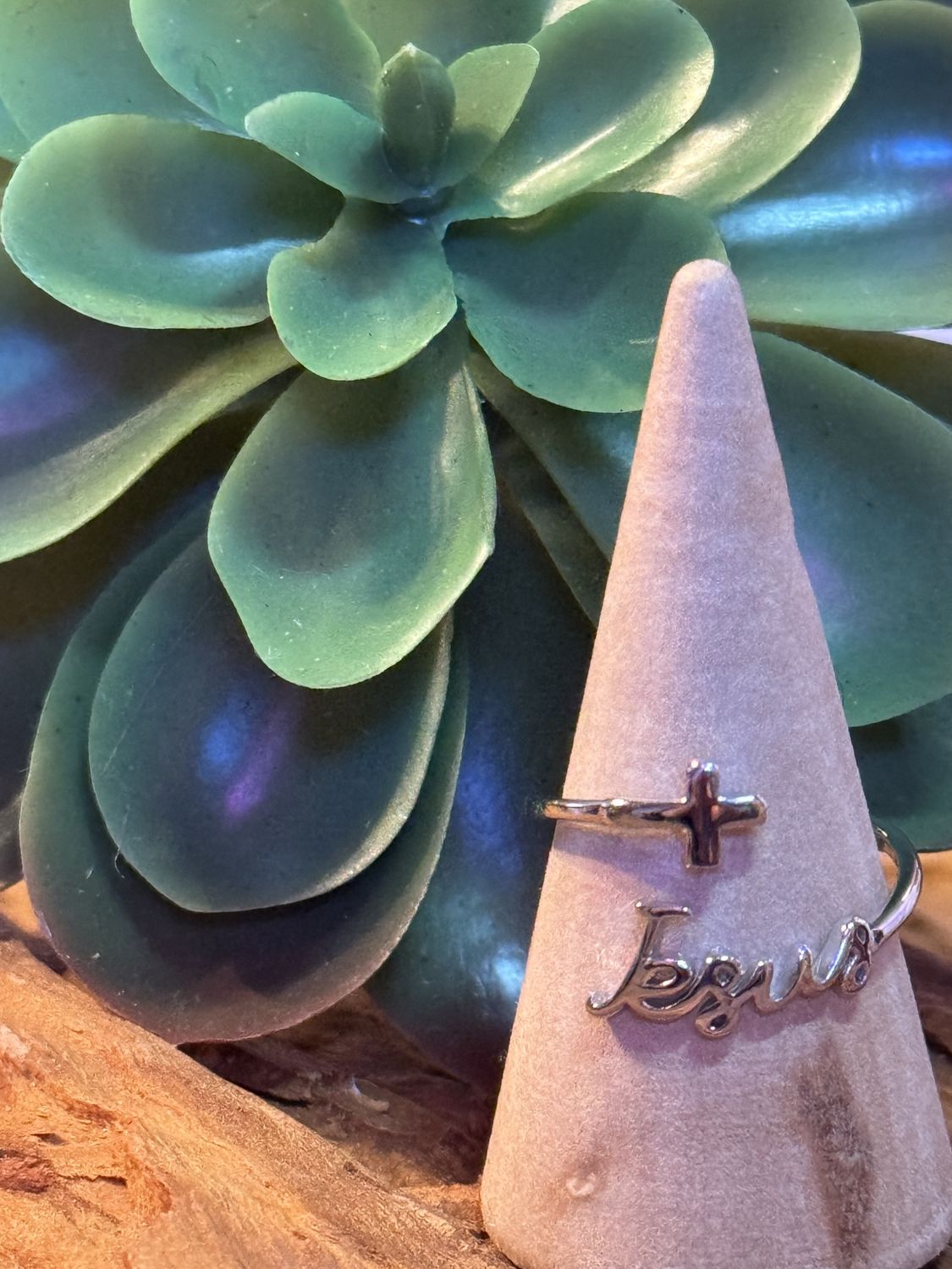 Sterling Silver Jesus Ring
