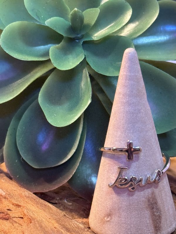 Sterling Silver Jesus Ring