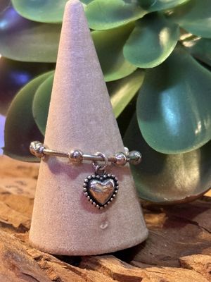 Sterling Silver Dangle Heart Ring