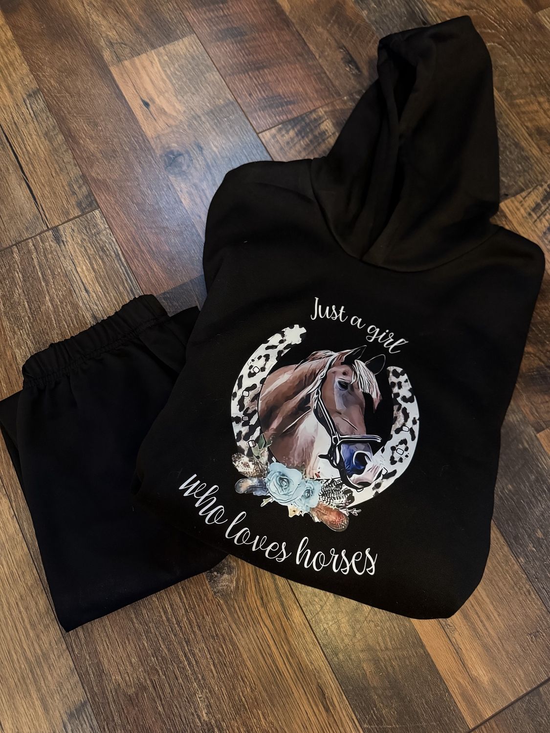 Girl Who Loves Horses Hoodie Set