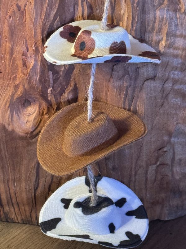 Triple Cowboy Hat Rearview Mirror Accessory