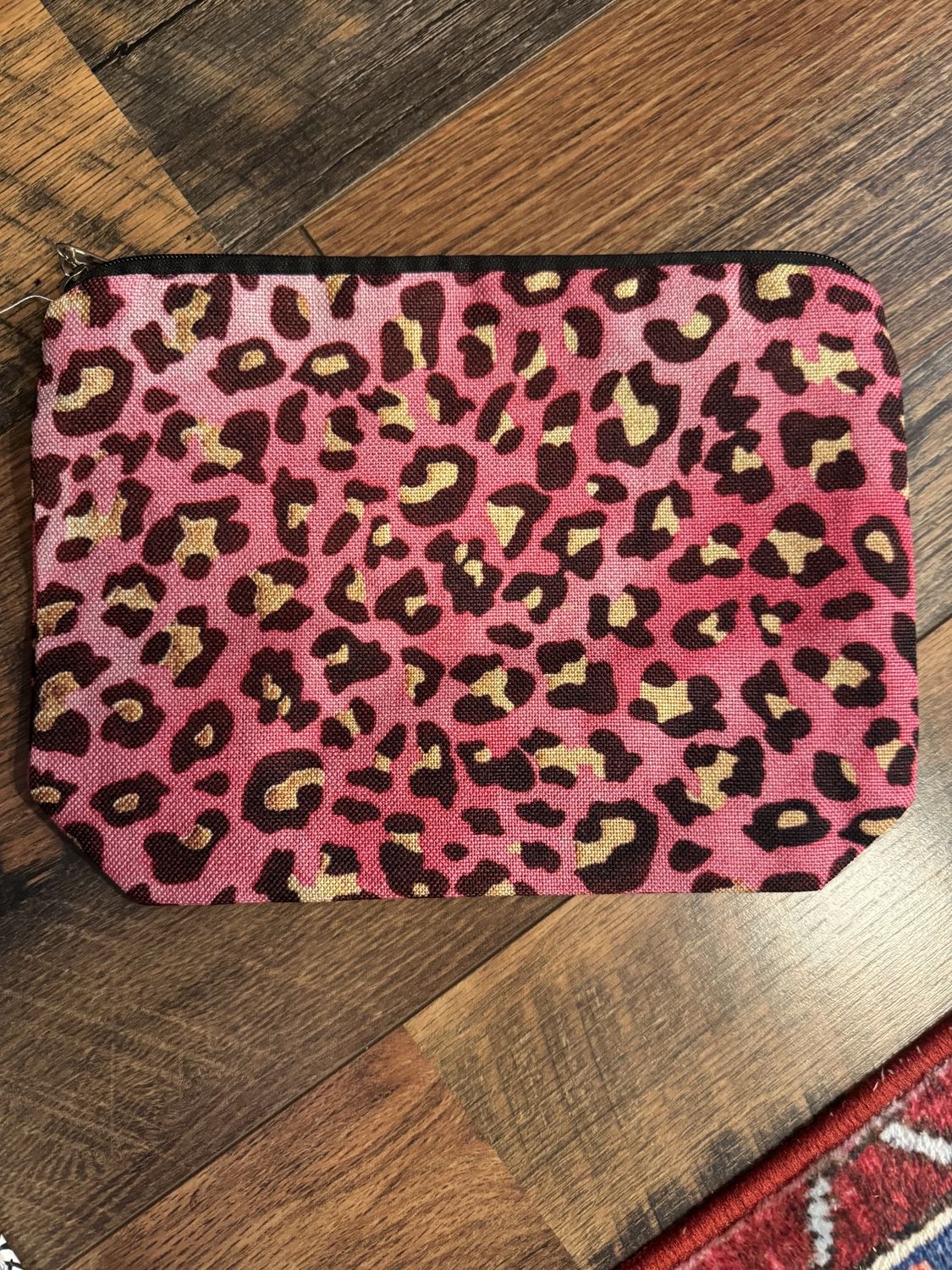 Pink Leopard Print Accessory Bag