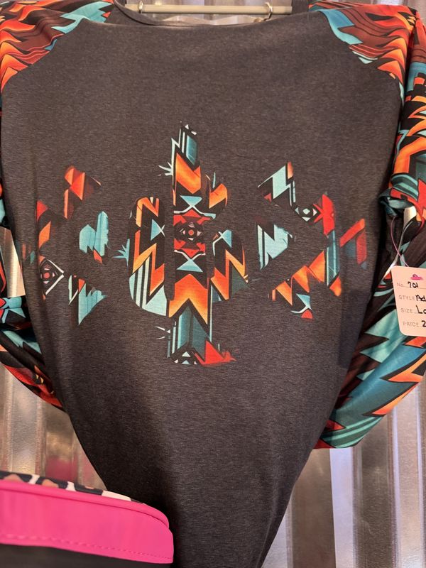 Southwestern Aztec Print Ladies Shirt