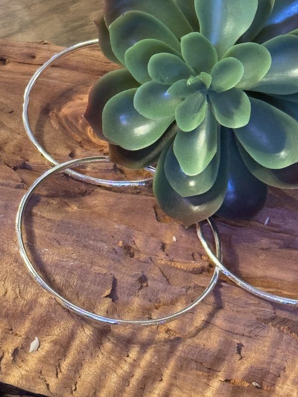 Sterling Silver Etched Bangle Set