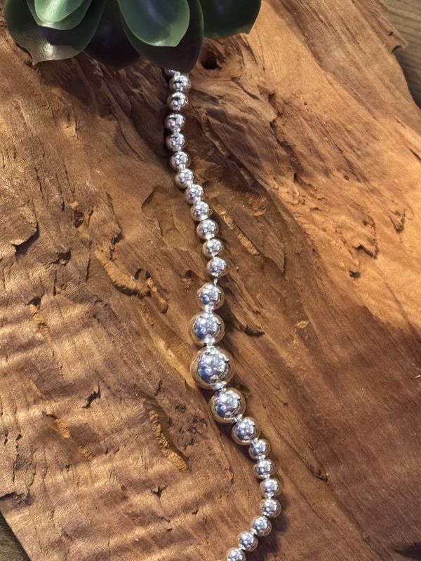 Graduated Sterling Silver Bead Bracelet