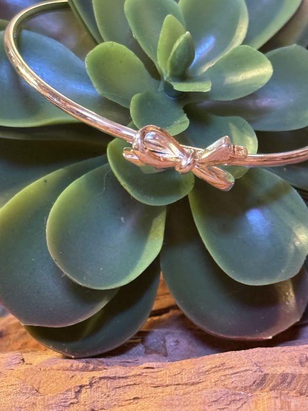 Sterling Silver Bow Bangle Bracelet