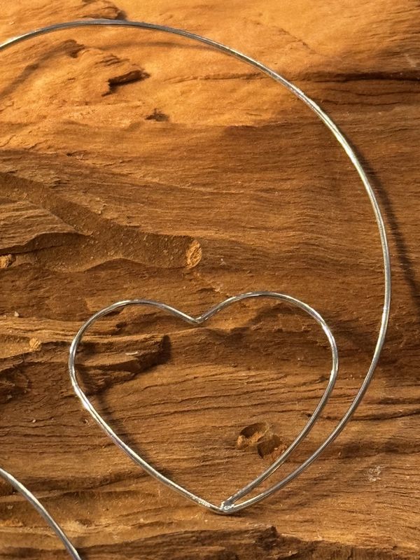 Floating Heart Hoop Earrings