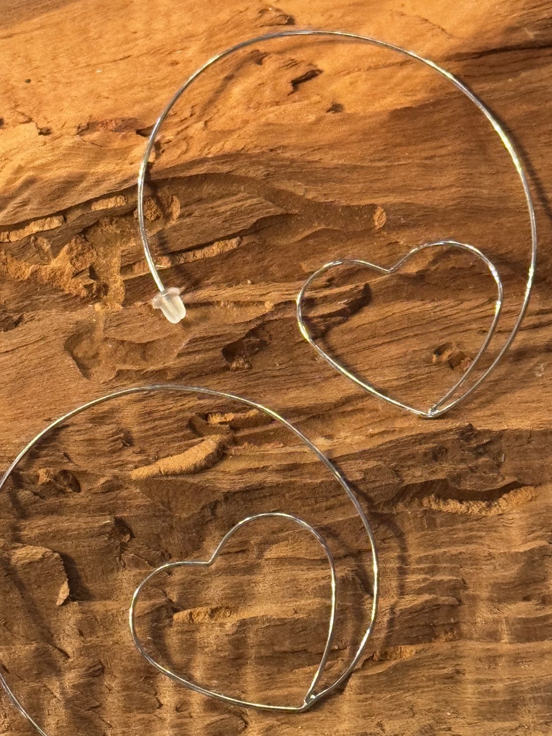 Floating Heart Hoop Earrings