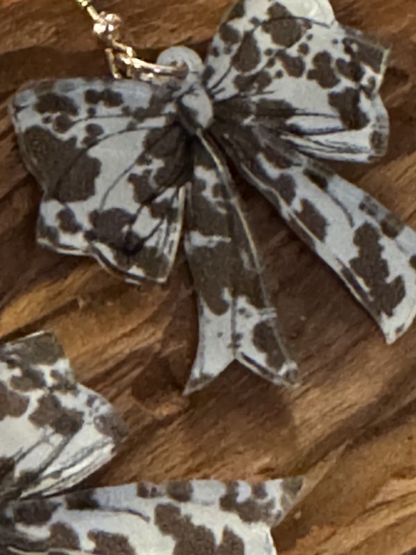 Animal Print Bow Earrings