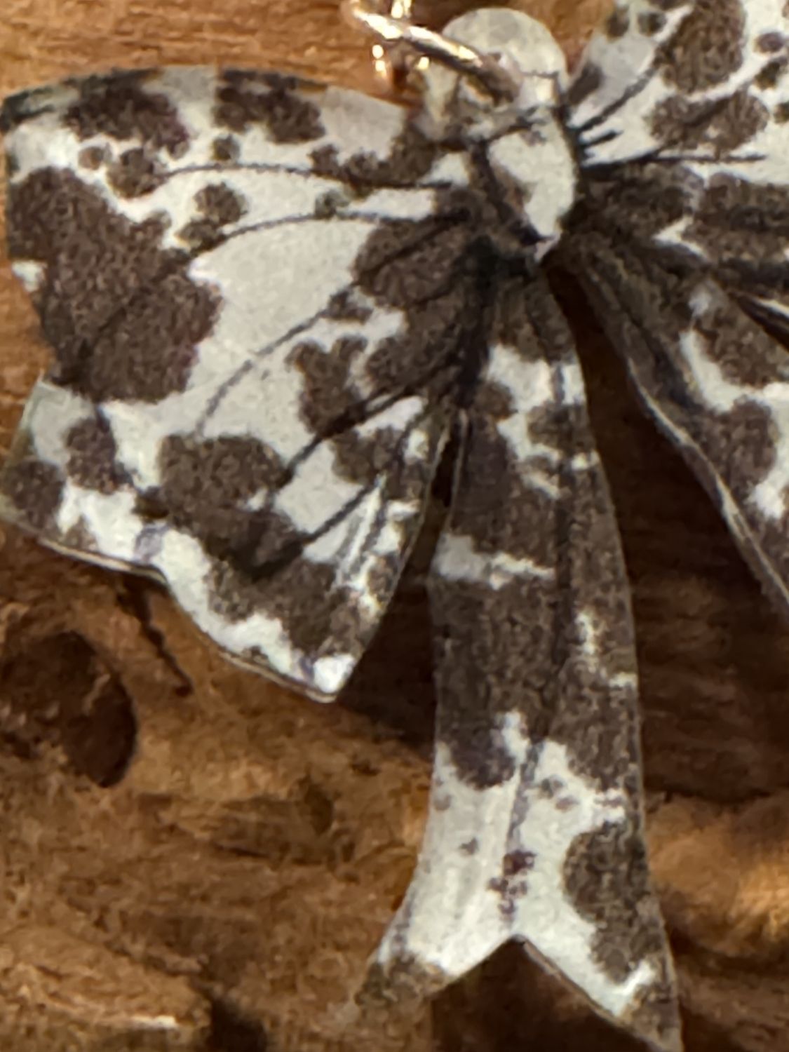Animal Print Bow Earrings, Style: CowPrint