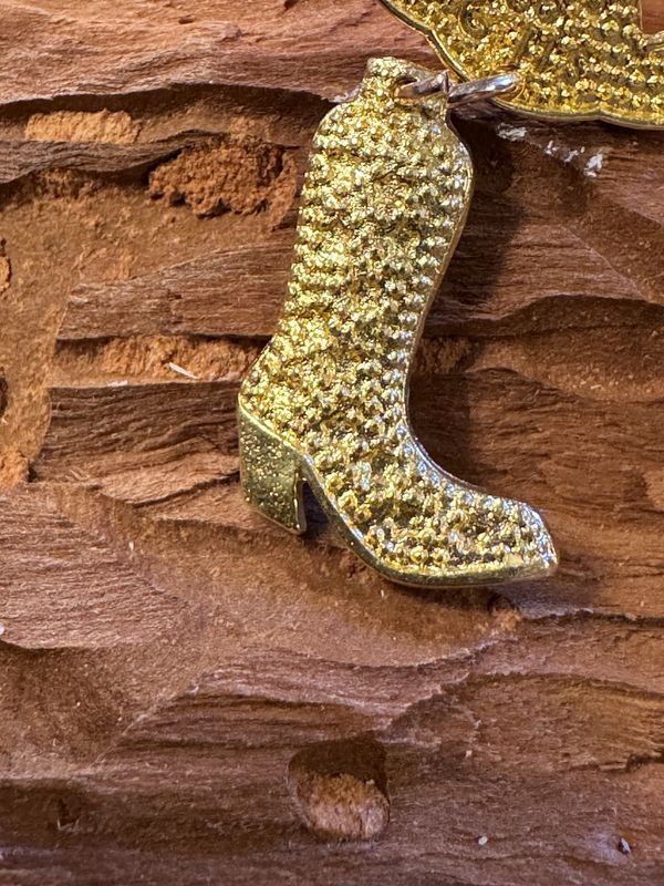 Golden Cowgirl Boot/Hat Earrings
