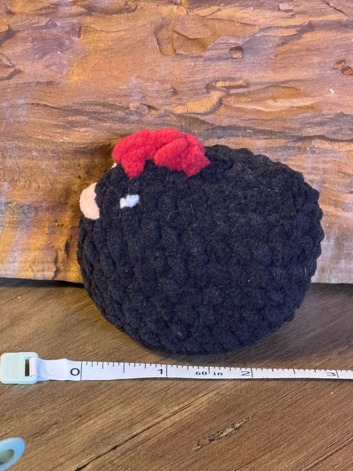 Hand Crocheted Palm Chicken, Colour: Black