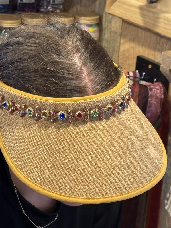 Golden Gemstone Visor – One-of-a-Kind Jeweled Crown