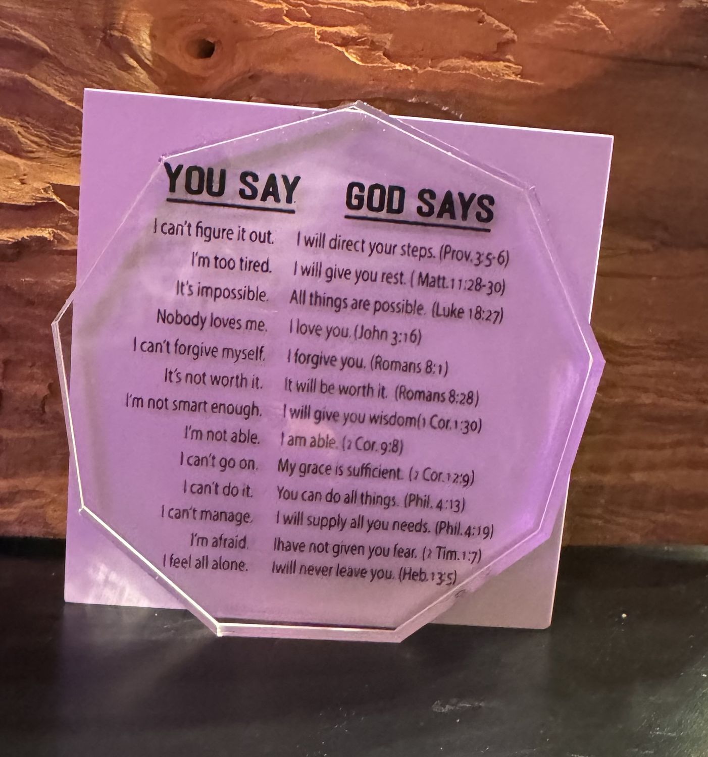 “You Say / God Says” Acrylic Scripture Plaque – Christian Encouragement Decor