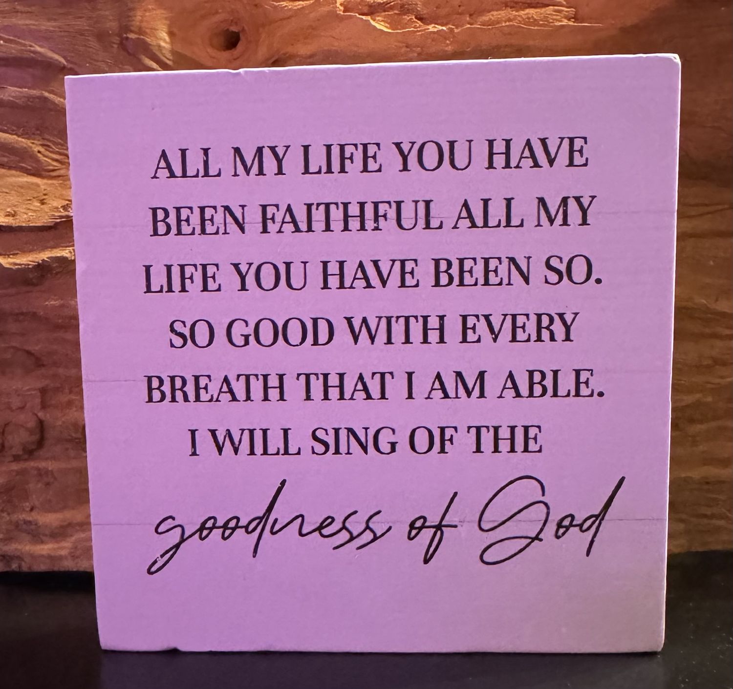 “Goodness of God” Lyric Plaque – Christian Worship Home Décor
