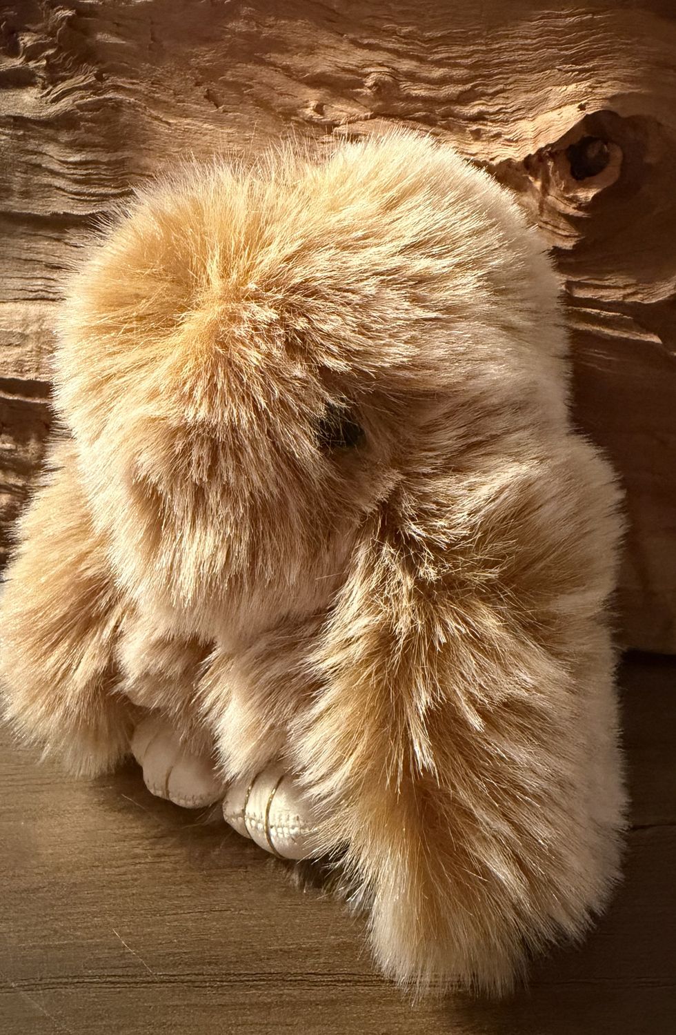 Rabbit Cuddles Keychain, Colour: Brown