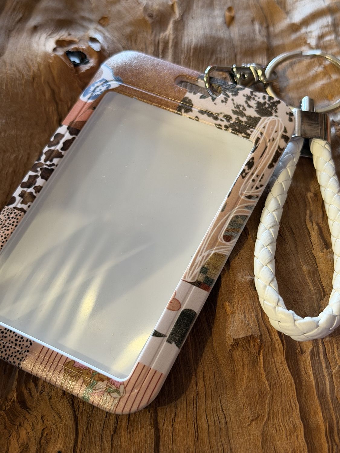 Western Patchwork ID Holder Keychain with Braided Strap | Boutique Accessory | LynnDare Farms