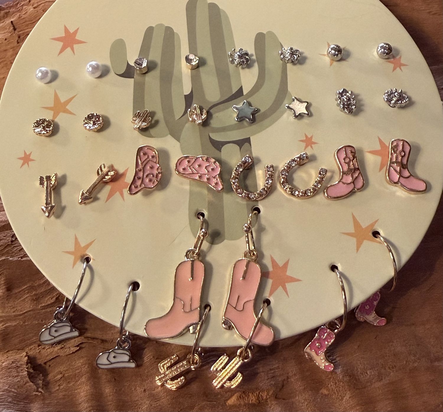 Western Cactus Stud Earring Set | Cowgirl &amp; Boot Earrings | LynnDare Farms