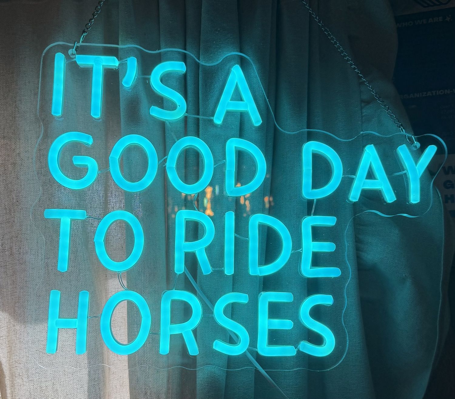 “It’s a Good Day to Ride Horses” LED Neon Sign | Western Wall Decor