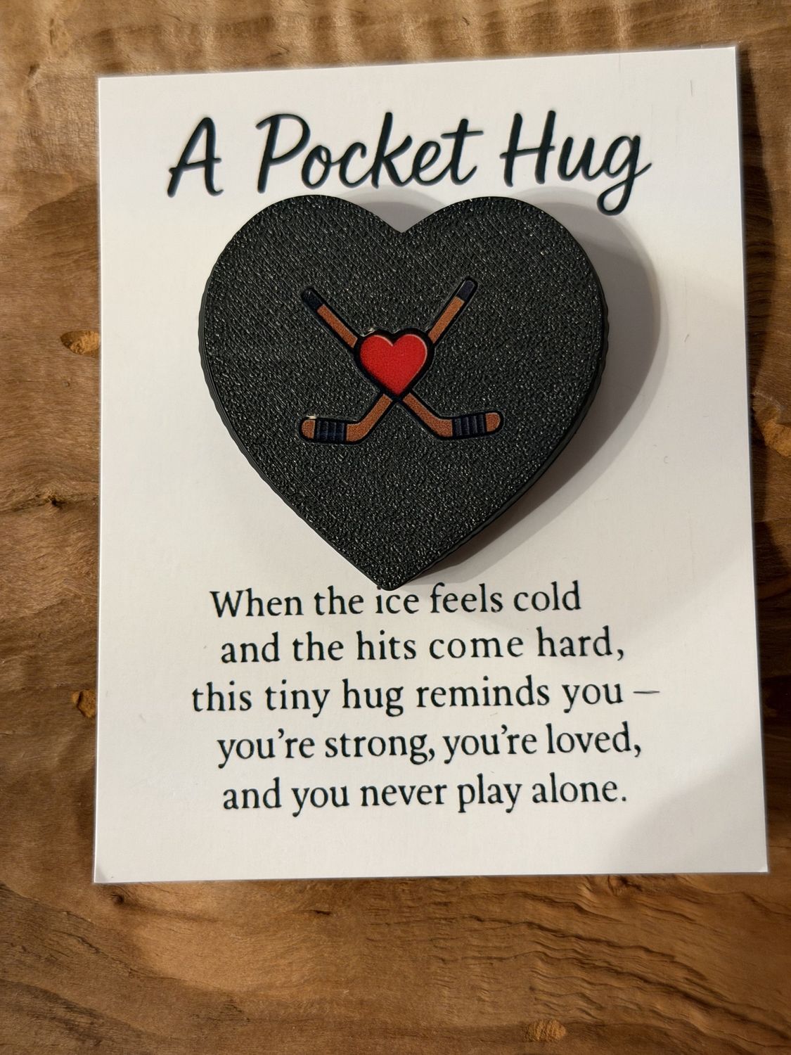 Hockey Pocket Hug Gift | Encouragement Token for Players &amp; Fans