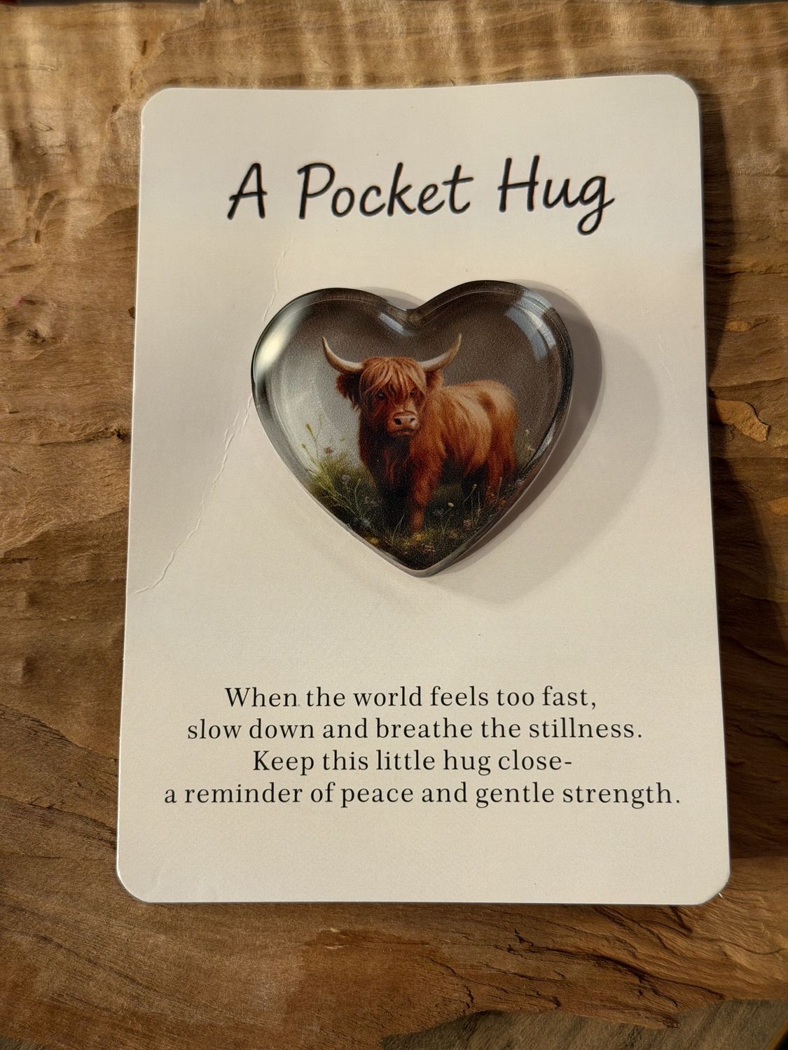 Highland Cow Pocket Hug | Peaceful Encouragement Keepsake Gift