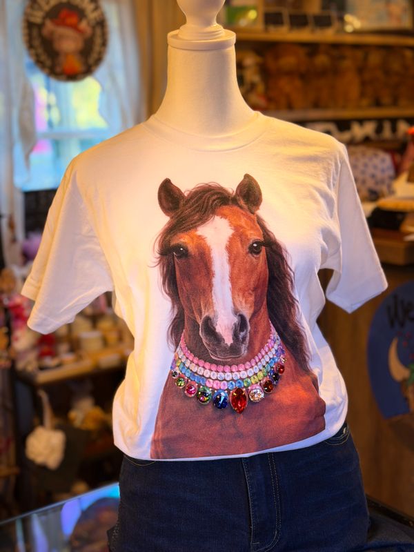Jeweled Horse Tee – Rhinestone Western Horse Graphic T-Shirt