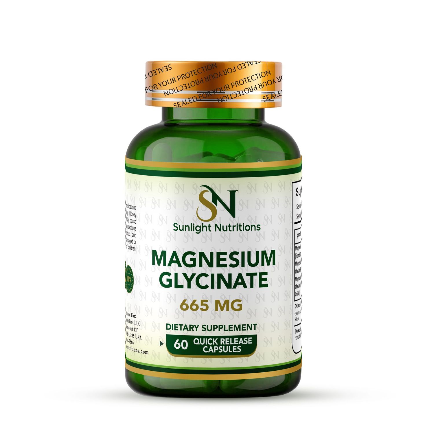 Magnesium Glycinate, 665 mg, 60 Quick Release Capsules