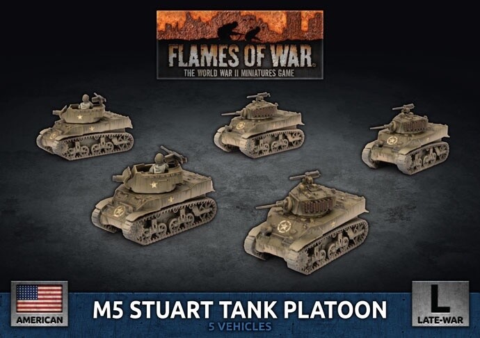 Flames of War - M5 Stuart Tank Platoon (UBX70)