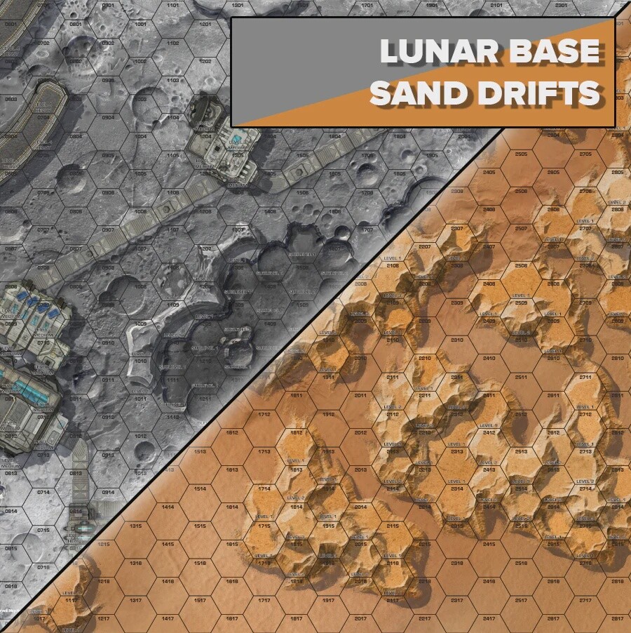 BattleTech Battlemat: Alien Worlds - Lunar Base/Sand Drift