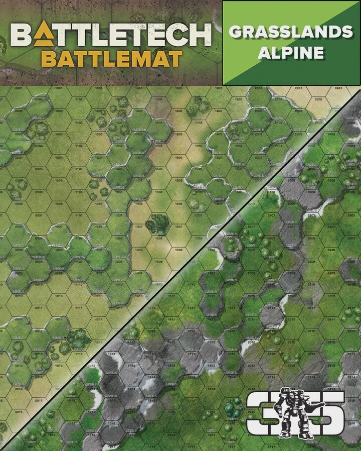 BattleTech Battlemat: Alpine/Grasslands C