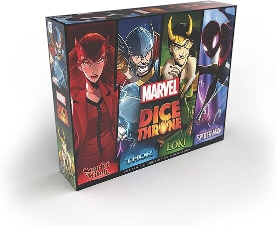 Board Games: Marvel Dice Throne: 4-Hero Box (Scarlet Witch, Thor, Loki, and Spider-Man)