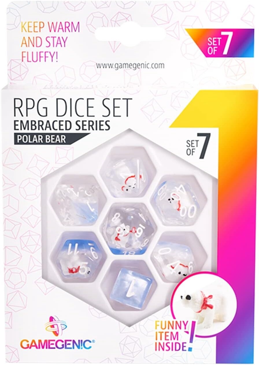Gamegenic - Embraced Series: RPG Dice Set (Set of 7) - Polar Bear