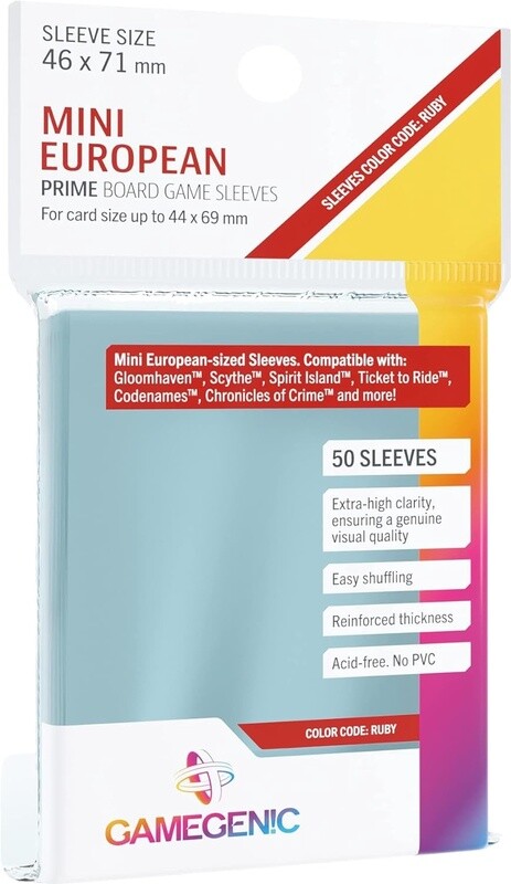 Gamegenic - Mini European Prime Board Game Sleeves - Clear 46x71 (50)