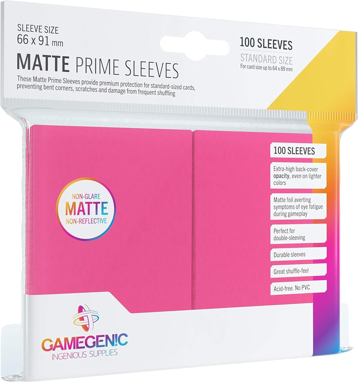 Gamegenic - Matte Prime Sleeves 66x91 - Pink (100)