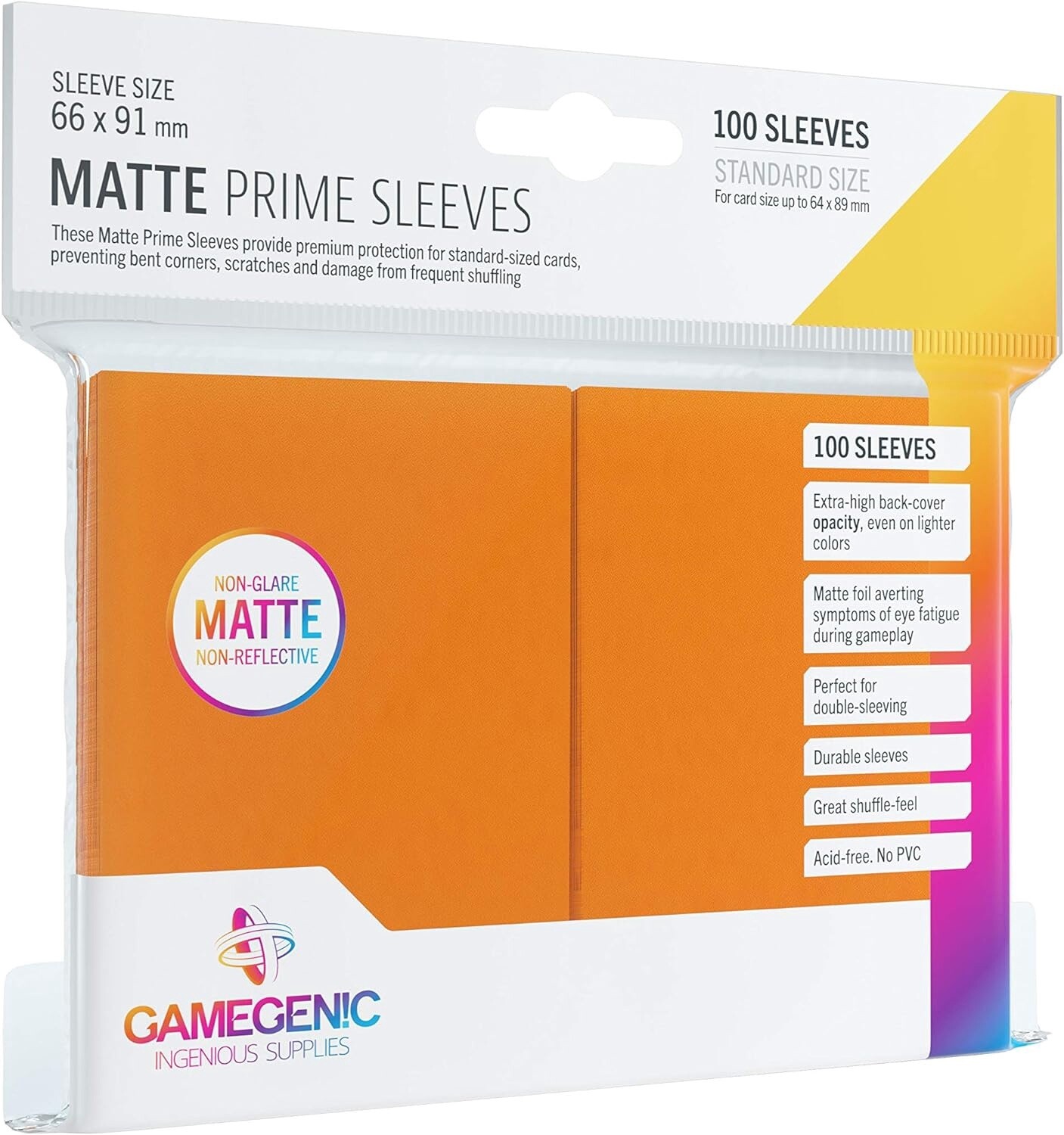 Gamegenic - Matte Prime Sleeves 66x91 - Orange (100)