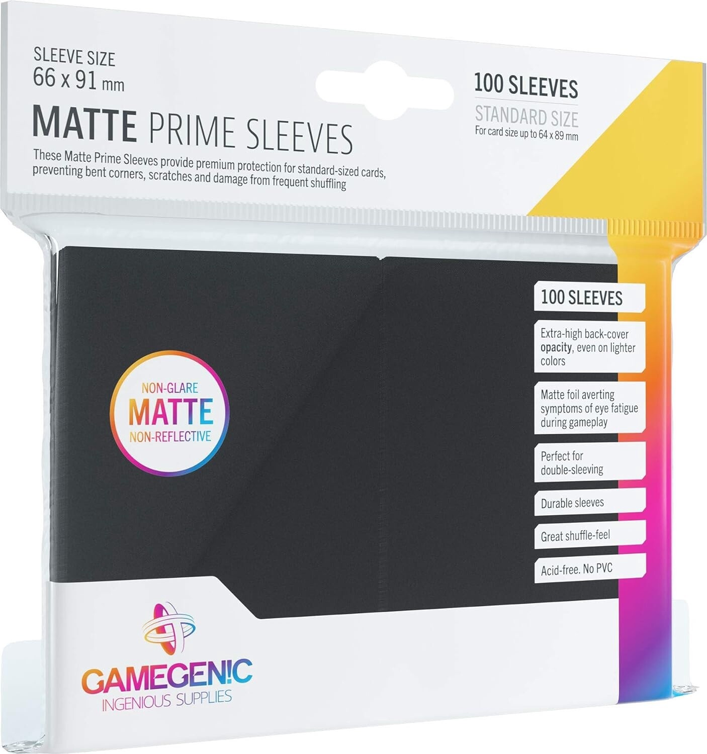 Gamegenic - Matte Prime Sleeves 66x91 - Black (100)