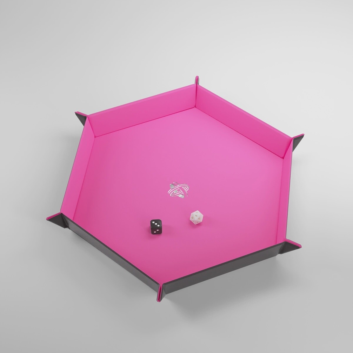 Gamegenic: Magnetic Dice Tray Hexagonal Black/Pink