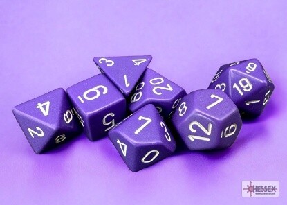 Chessex: Polyhedral 7-Dice Set - Opaque Purple / White