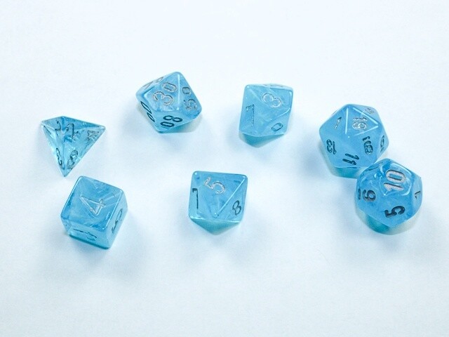 Chessex: Mini-Polyhedral 7-Dice Set - Luminary Sky/Silver