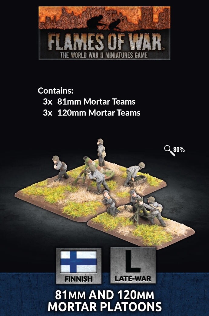 Flames of War - Finnish 81mm and 120mm Mortar Platoons (FI705)